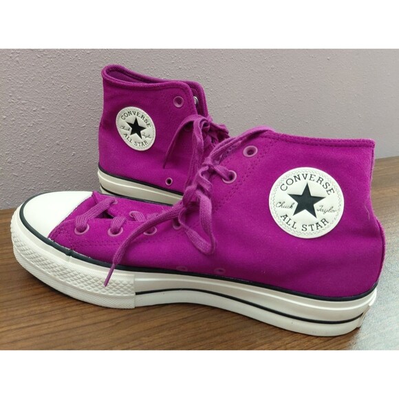 Converse Chuck Taylor All Star Suede Platform Shadowberry Violet Women's Size 10 - Picture 1 of 7